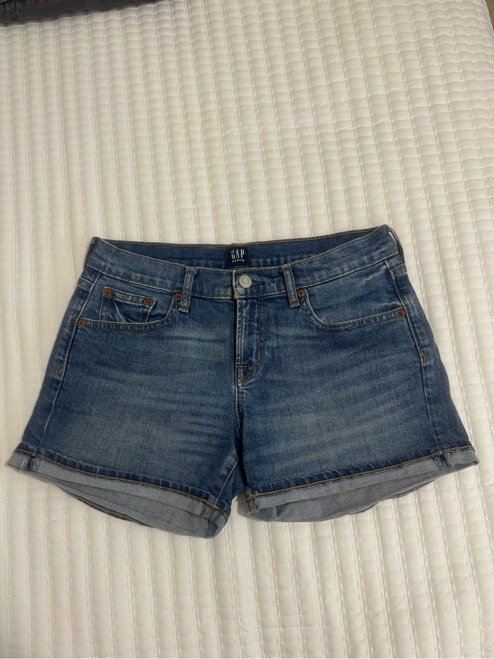 GAP Light Blue Rolled-Hem Denim Shorts